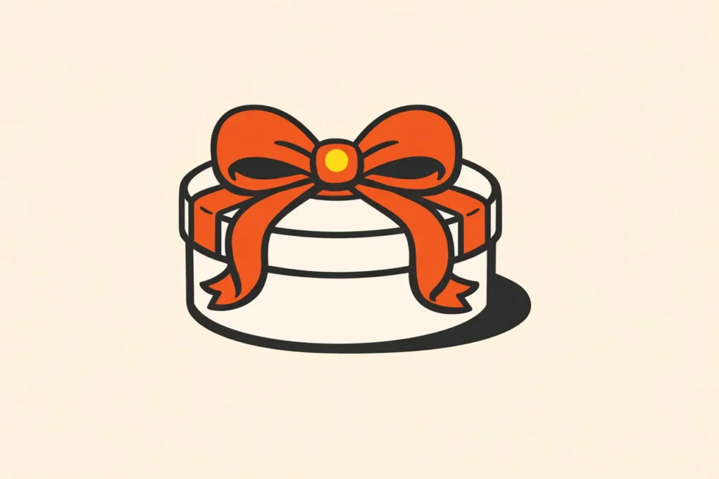 Gift-paket med orange ribbon-bow som illustrerar strukturella fördelar hos nya operatörer